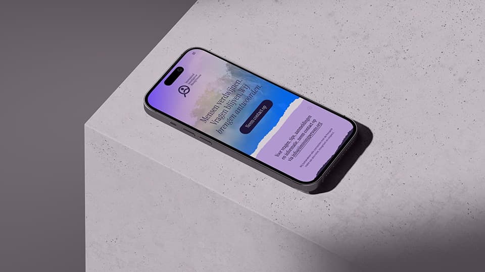 IIMP-website op mobiel