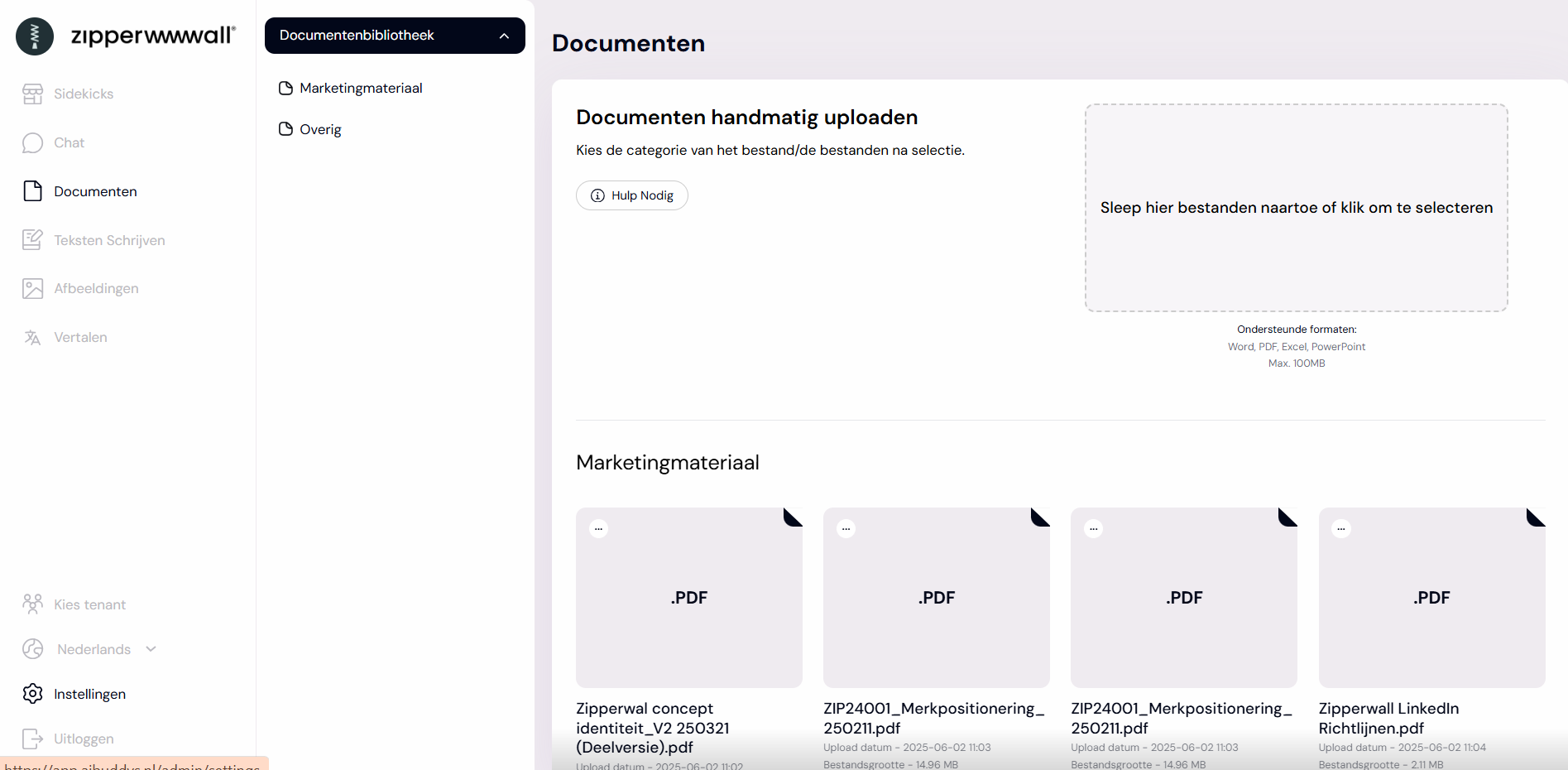 Documentenbibliotheek per categorie