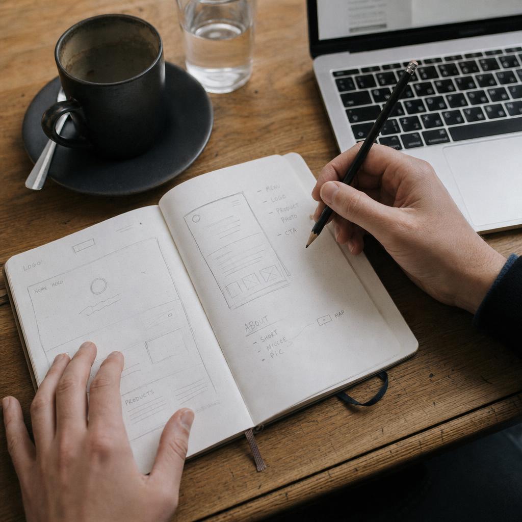 Interface schetsen in een notitieboek